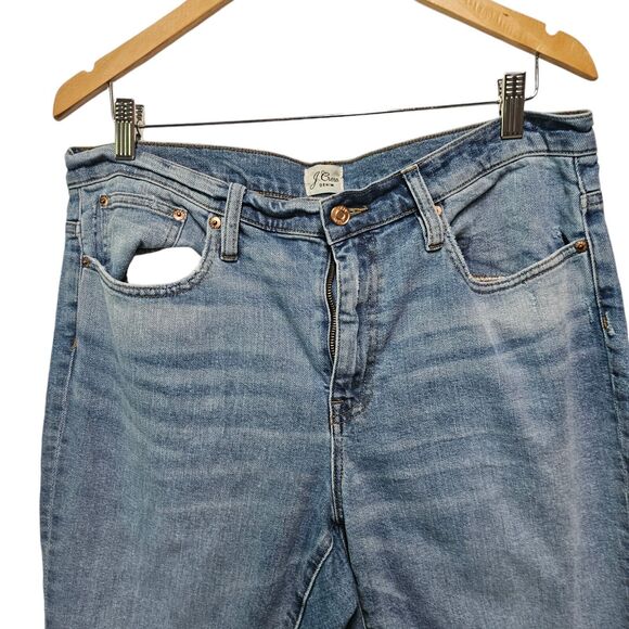 J. CREW Jeans Slim‎ Boyfriend Raw Hem Size 31Light Wash - Picture 4 of 6